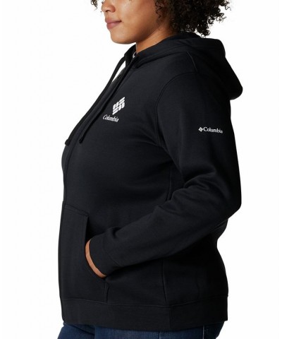 Plus Size Trek Graphic Full-Zipper Hoodie Black $24.60 Sweatshirts