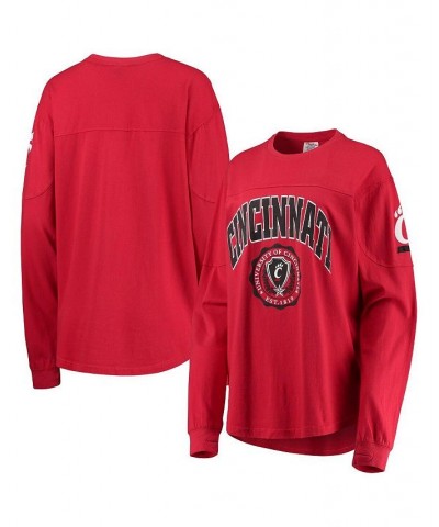 Women's Red Cincinnati Bearcats Edith Long Sleeve T-shirt Red $24.00 Tops