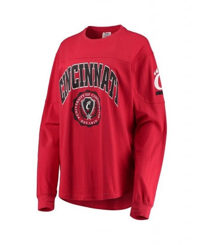 Women's Red Cincinnati Bearcats Edith Long Sleeve T-shirt Red $24.00 Tops