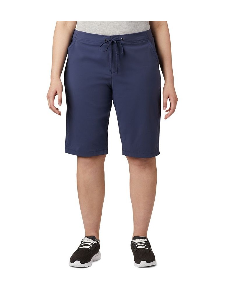 Plus Size Anytime Outdoor Long Shorts Purple $27.00 Shorts