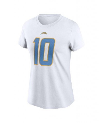 Women's Justin Herbert White Los Angeles Chargers Player Name Number T-shirt White $23.00 Tops