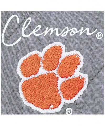 Women's Charcoal Clemson Tigers Unstoppable Chic Quilted Quarter-Zip Jacket Charcoal $32.20 Jackets