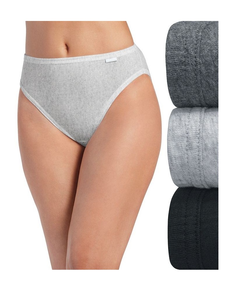 Elance French Cut 3 Pack Underwear 1485 1487 Extended Sizes Grey Heather/Charcoal Grey Heather/Black $12.47 Panty