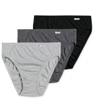 Elance French Cut 3 Pack Underwear 1485 1487 Extended Sizes Grey Heather/Charcoal Grey Heather/Black $12.47 Panty