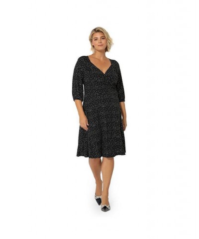 Women's Plus Size Puff-Sleeve Sweetheart Becca Dress Black $79.00 Dresses