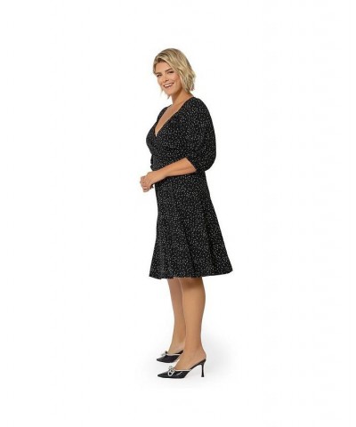 Women's Plus Size Puff-Sleeve Sweetheart Becca Dress Black $79.00 Dresses