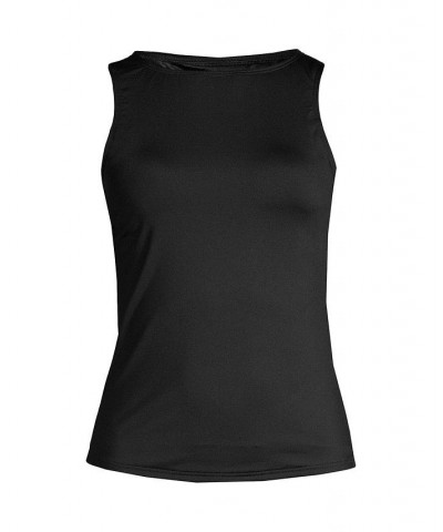 Women's Plus Size Long High Neck UPF 50 Modest Tankini Swimsuit Top Black $44.79 Swimsuits