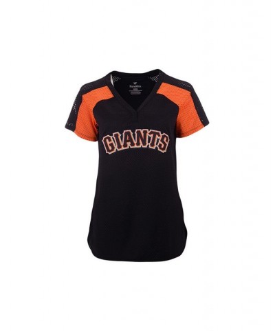 Authentic Apparel Women's San Francisco Giants League Diva T-Shirt Black/Orange $30.10 Tops