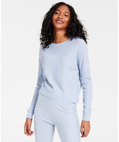 Women's Honeycomb Sweatshirt Blue $20.68 Sweatshirts
