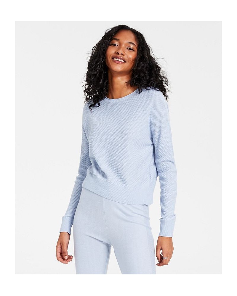 Women's Honeycomb Sweatshirt Blue $20.68 Sweatshirts