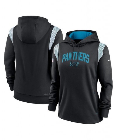 Women's Black Carolina Panthers Sideline Stack Performance Pullover Hoodie Black $40.85 Sweatshirts