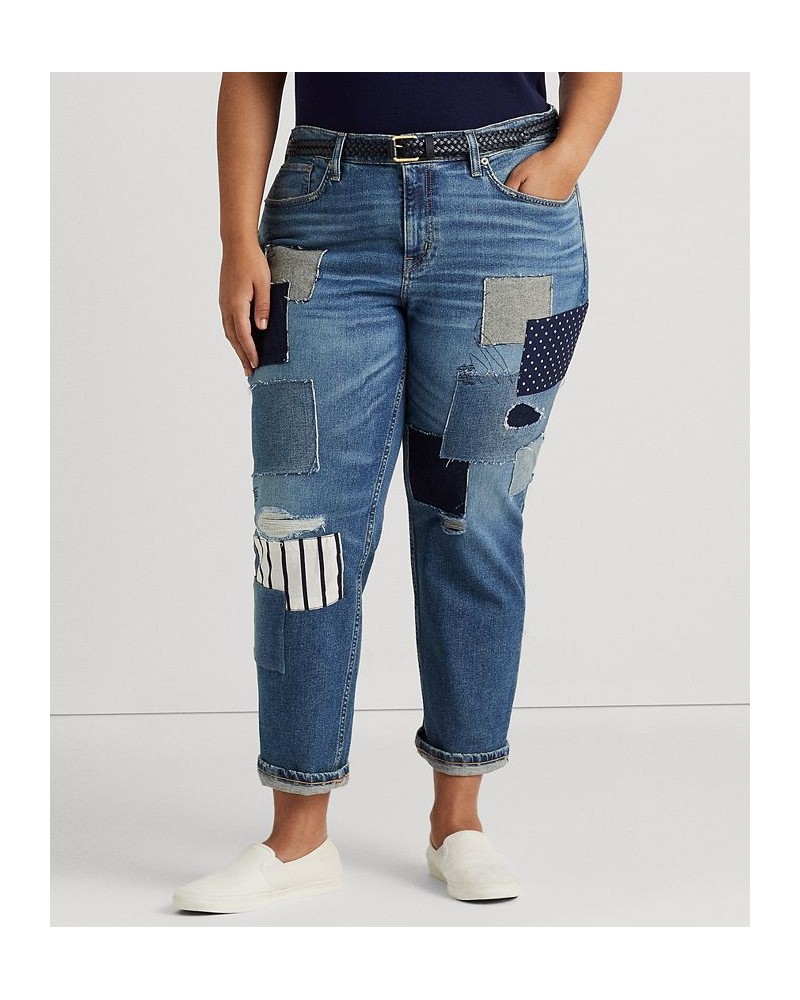 Plus Size Relaxed Tapered Jeans Tinted Sapphire Wash $69.70 Jeans