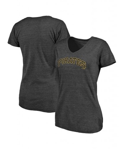 Women's Branded Heathered Charcoal Pittsburgh Pirates Wordmark Tri-Blend V-Neck T-shirt Heathered Charcoal $18.90 Tops