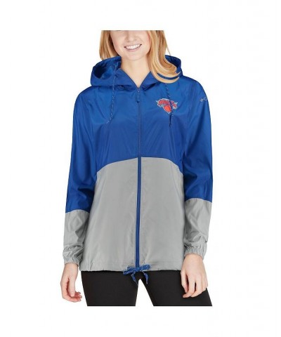 Women's Blue New York Knicks Flash Forward Windbreaker Full-Zip Jacket Blue $43.20 Jackets
