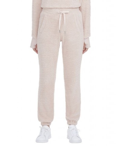 Women's Furry Knit Jogger Pants Pink $26.79 Pants