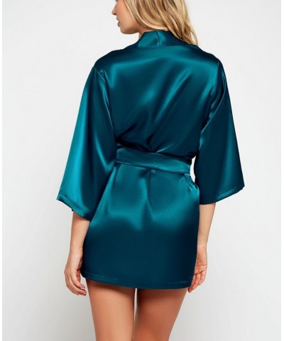Women's Ultra Soft Satin Lounge and Poolside Robe Peacock $26.45 Lingerie