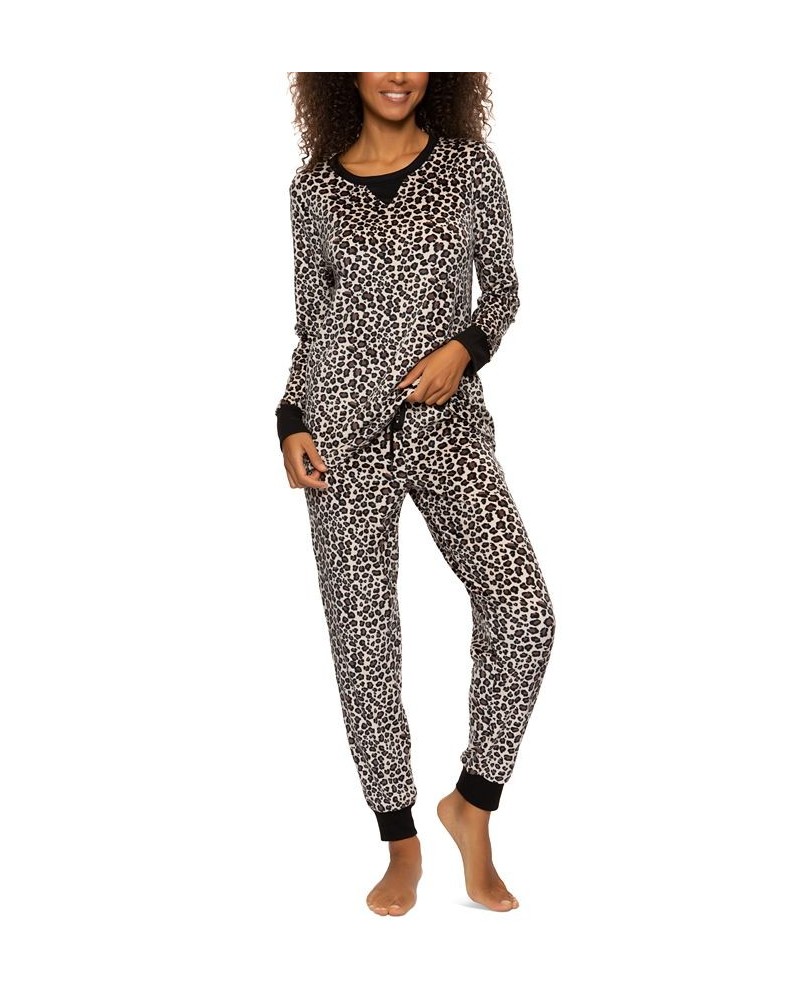 Ultra-Soft Microfleece Pajama Set Natural Cheetah $41.34 Sleepwear